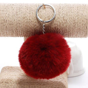 faux fur ball keychain, view 7 - MRSLM