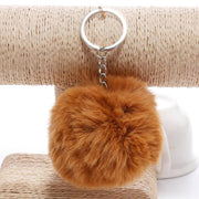 faux fur ball keychain, view 8 - MRSLM