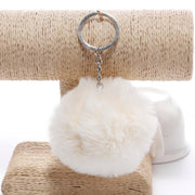 faux fur ball keychain, view 9 - MRSLM
