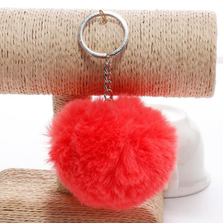 Soft Faux Fur Ball Keychains