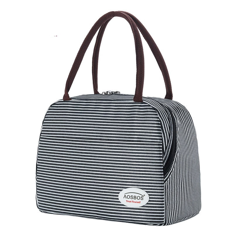 Kid's Striped Insulated Lunch Bag