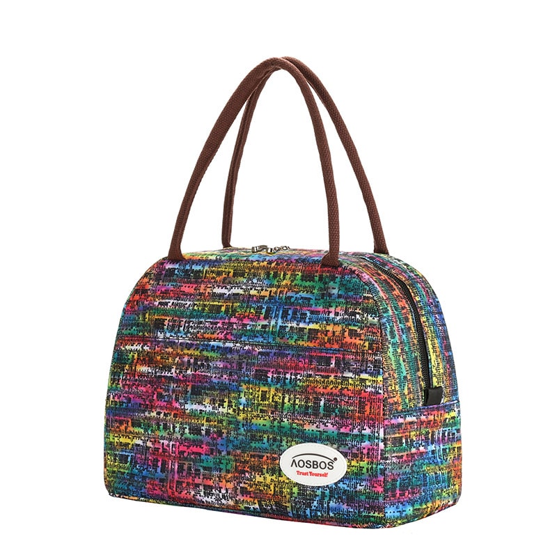 kid's striped lunch bag, view 4 - MRSLM