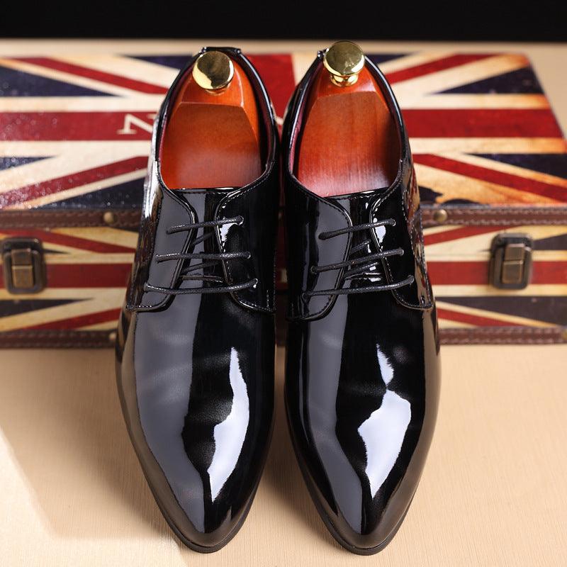 Men's trend youth leather wedding shoes, view 5 - MRSLM