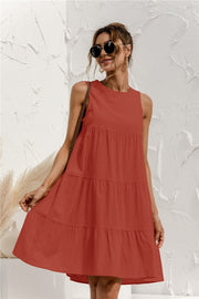 sleeveless o-neck summer dress, view 10 - MRSLM