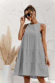 sleeveless o-neck summer dress, view 9 - MRSLM