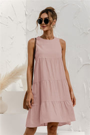 sleeveless o-neck summer dress, view 8 - MRSLM