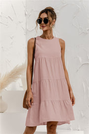 sleeveless o-neck summer dress, view 2 - MRSLM