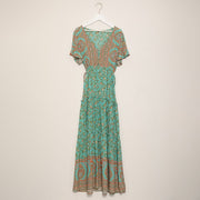 boho floral women's maxi dress, view 2 - MRSLM