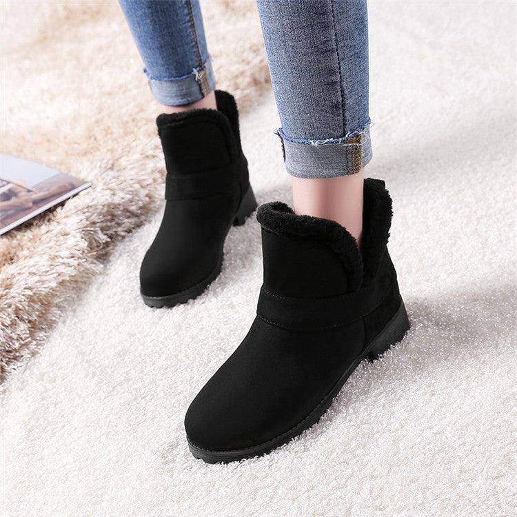 Thick warm low-top suede cotton boots - MRSLM
