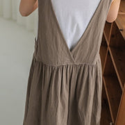 Women's cotton sleeveless dress with pockets, view 8 - MRSLM