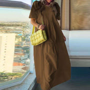 women's casual dress with puff sleeves, view 6 - MRSLM