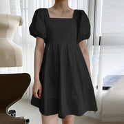 casual short dress with puff sleeves, view 5 - MRSLM