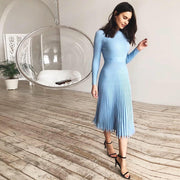 women's knitted long dress, view 3 - MRSLM