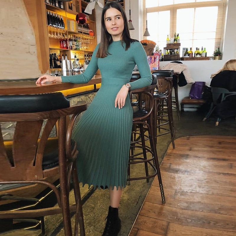 women's knitted long dress, view 10 - MRSLM