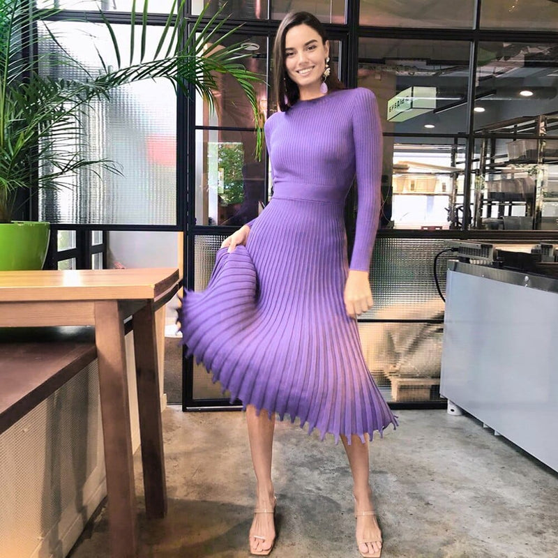 women's knitted long dress, view 11 - MRSLM