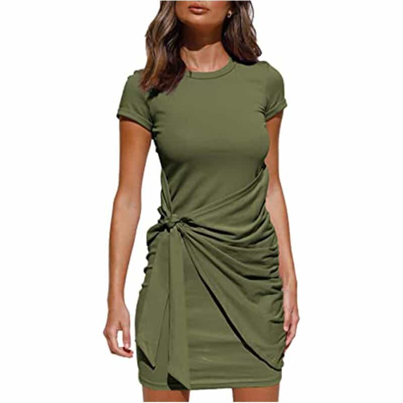 wrap ruched dress, view 11 - MRSLM
