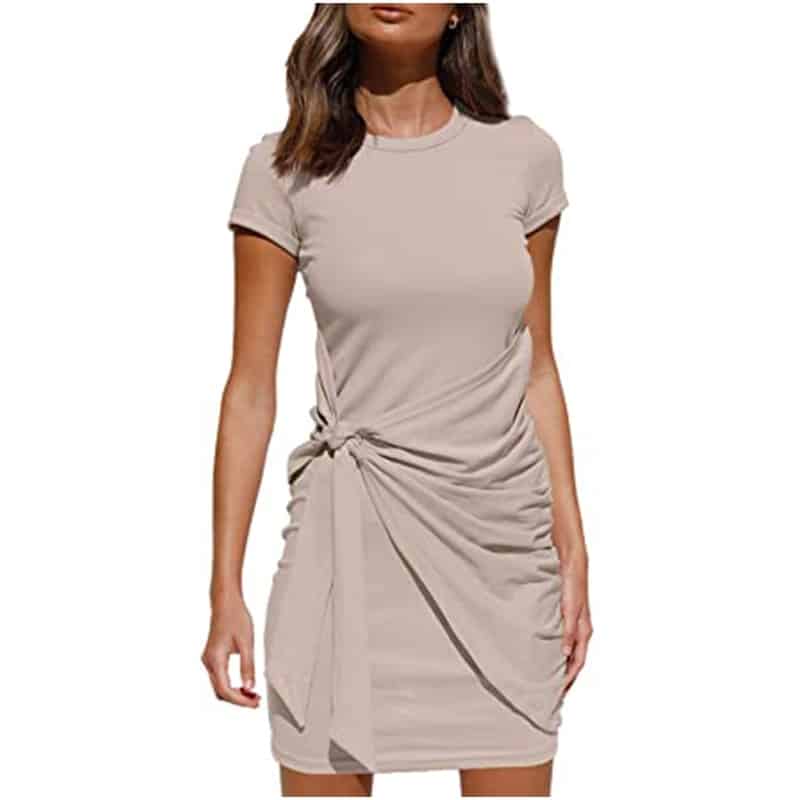 wrap ruched dress, view 4 - MRSLM