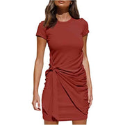 wrap ruched dress, view 5 - MRSLM