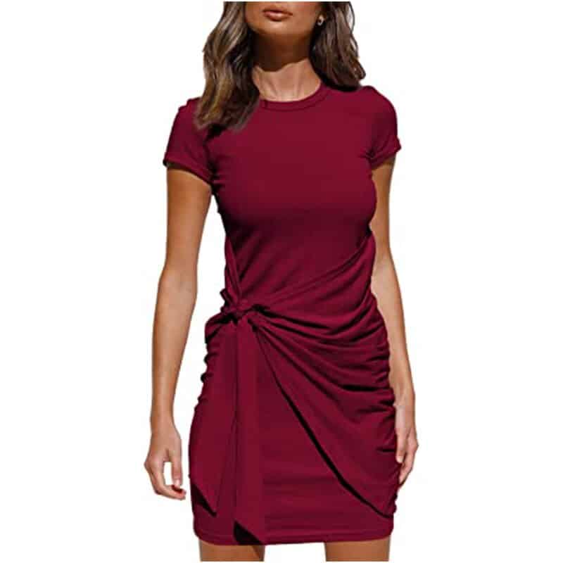 wrap ruched dress, view 9 - MRSLM