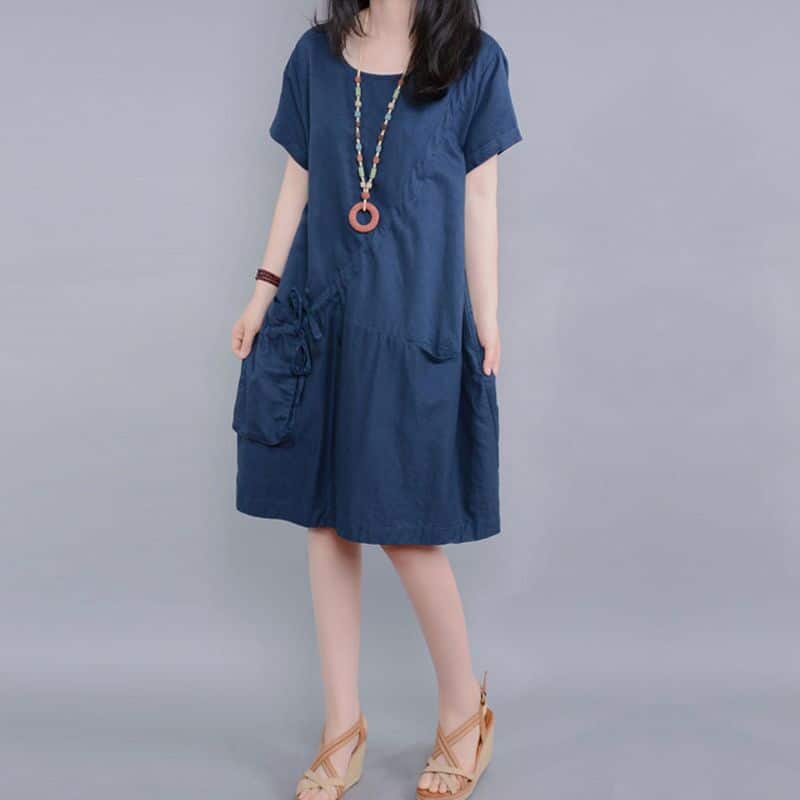 Women's casual cotton dress, view 2 - MRSLM