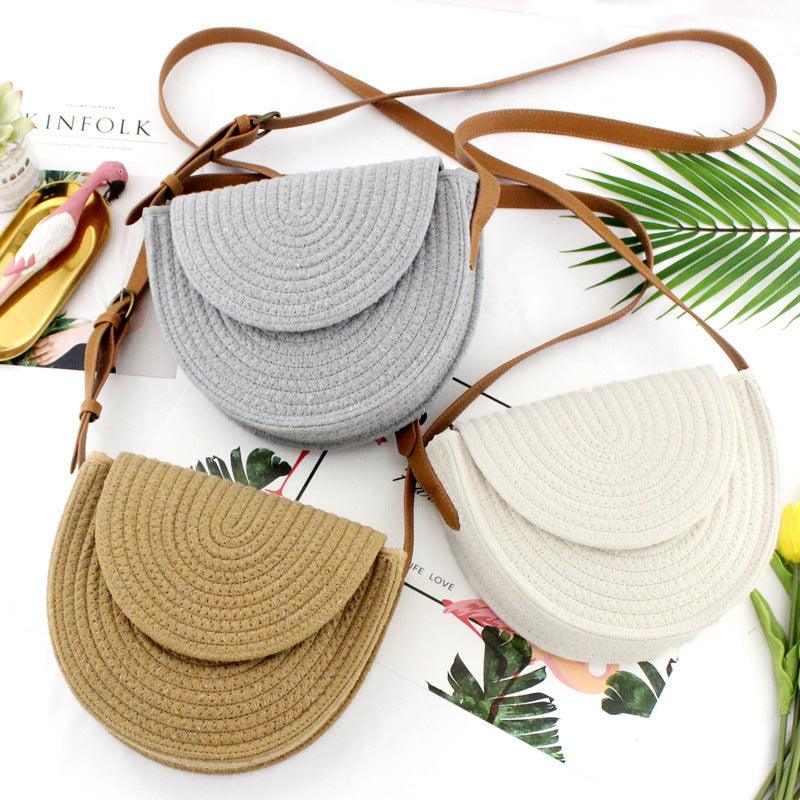 woven straw one-shoulder messenger bag - MRSLM