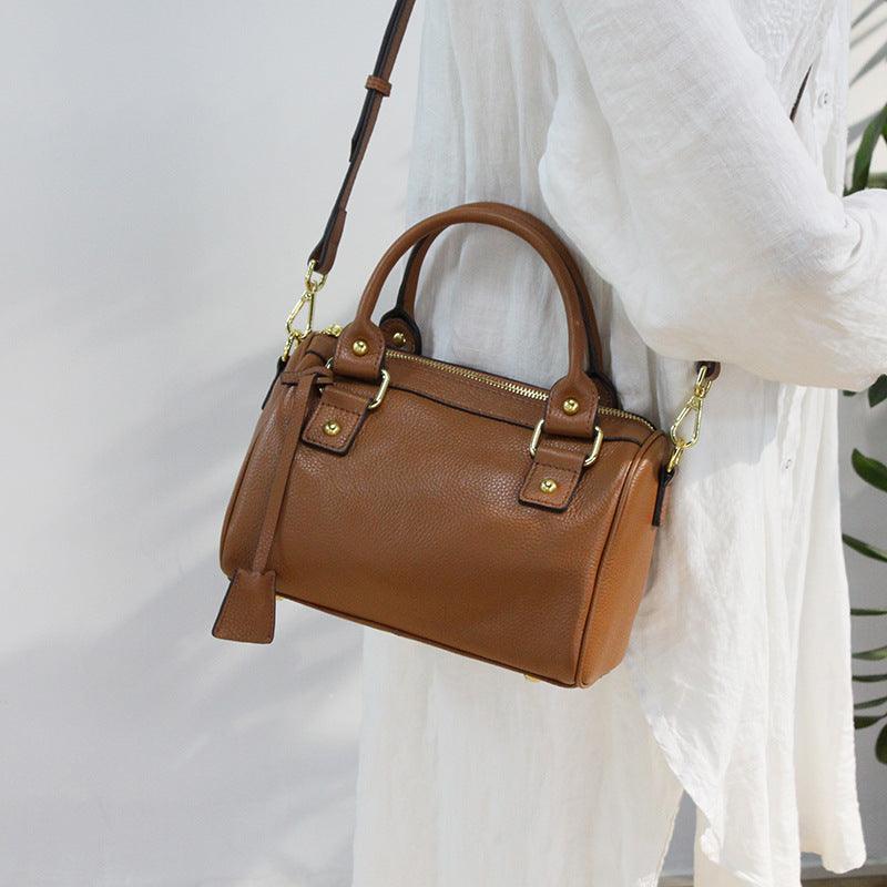 Top layer cowhide pillow crossbody bag, view 8 - MRSLM