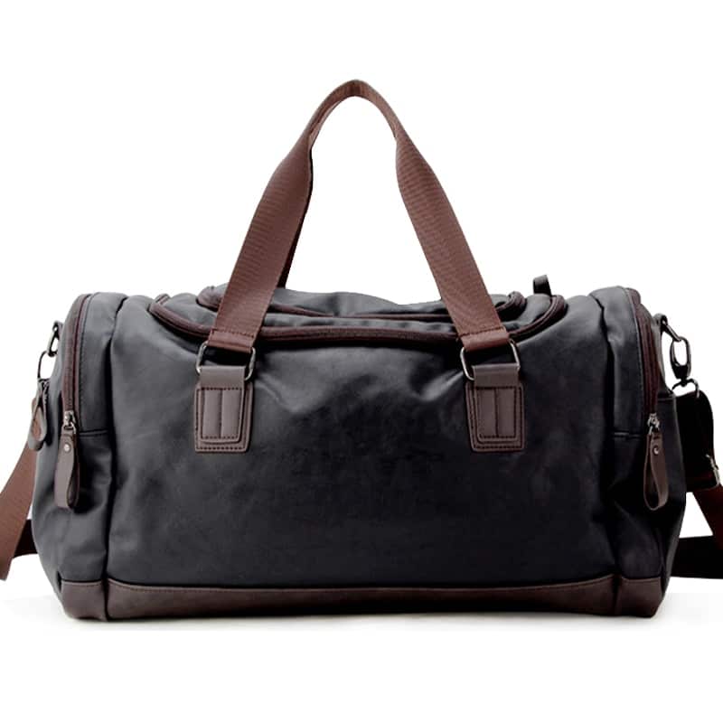 casual pu leather travel duffel bag, view 6 - MRSLM