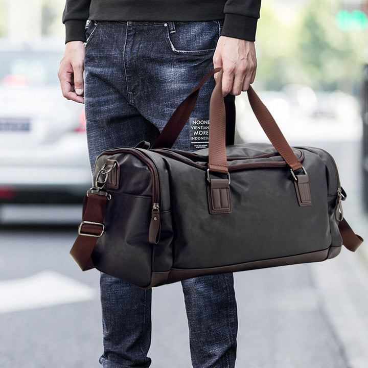 Casual Leather Travel Duffel Bag