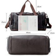 casual pu leather travel duffel bag, view 8 - MRSLM