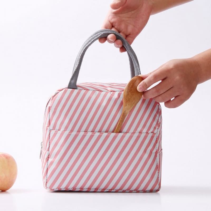patterned lunch bag with zipper, view 10 - MRSLM