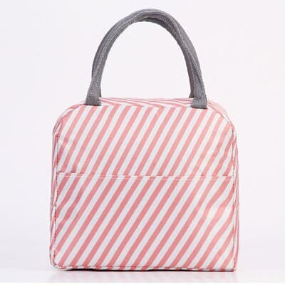 Patterned Portable Lunch Bag with Zipper