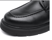 Men's black thick-soled business shoes, view 3 - MRSLM