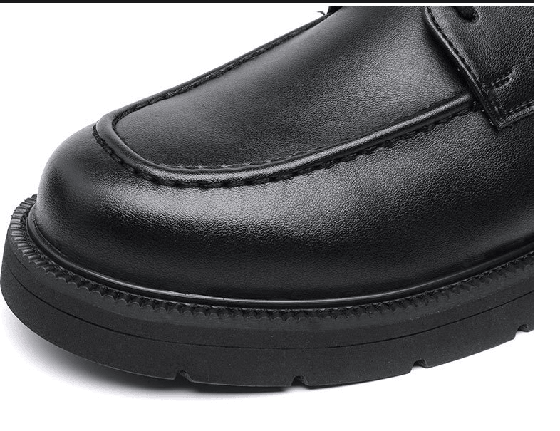 Men's black thick-soled business shoes, view 3 - MRSLM