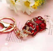 rhinestone car key chain, view 3 - MRSLM
