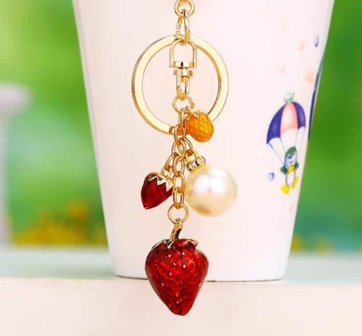 rhinestone car key chain, view 11 - MRSLM