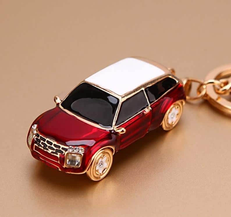 rhinestone car key chain, view 15 - MRSLM