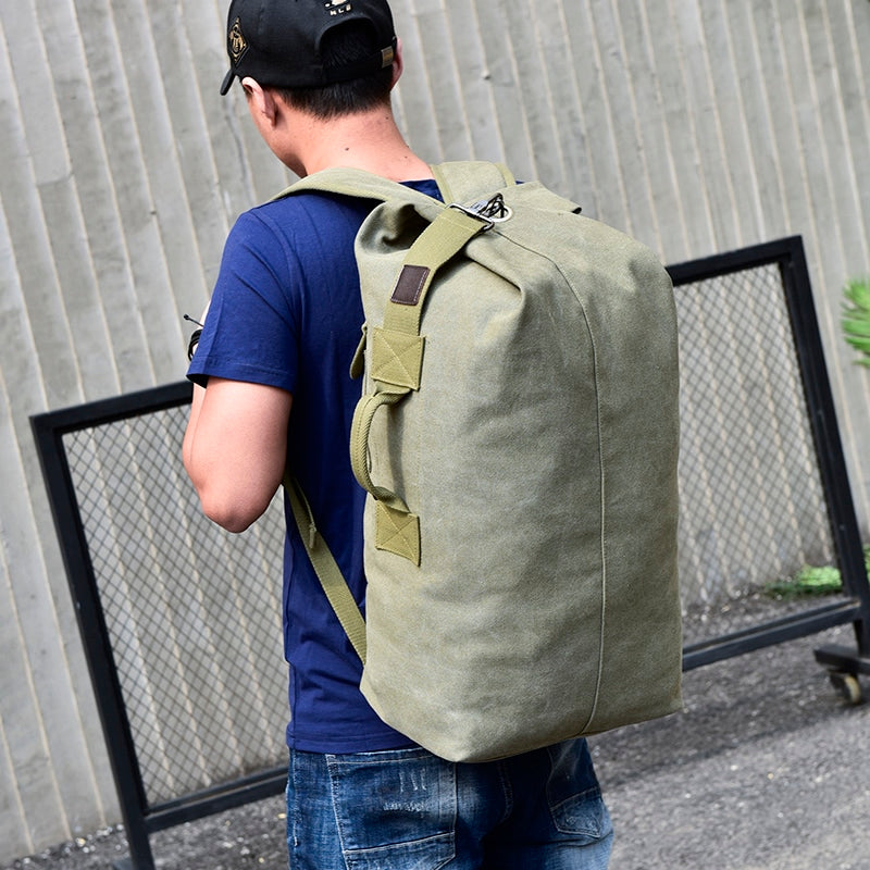 men's canvas travel backpack, view 8 - MRSLM