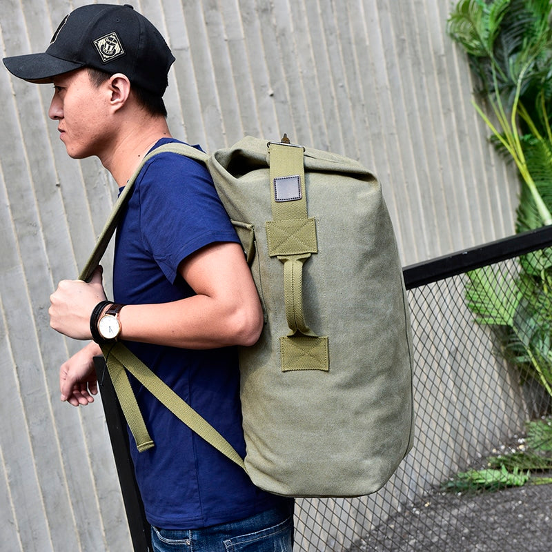 men's canvas travel backpack, view 9 - MRSLM