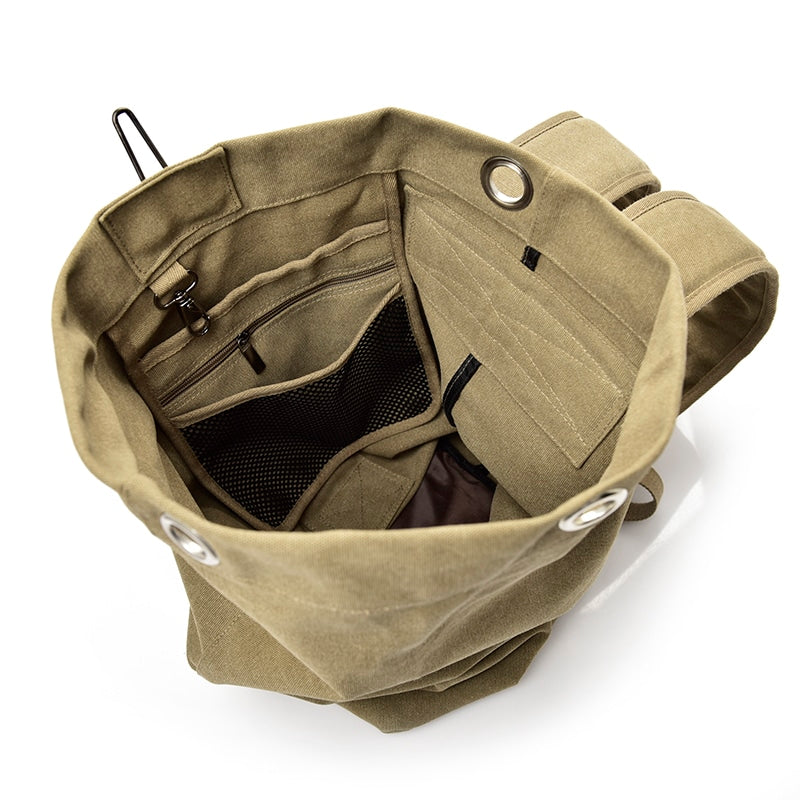 men's canvas travel backpack, view 11 - MRSLM