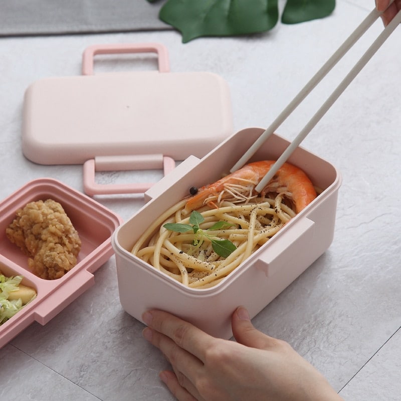 microwavable bamboo fiber lunch box, view 7 - MRSLM