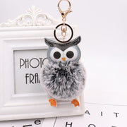fur pompom owl keychain - MRSLM