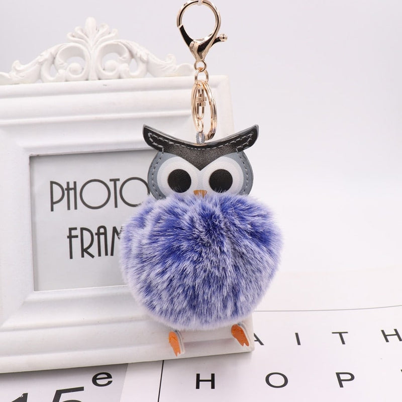 fur pompom owl keychain, view 16 - MRSLM
