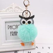 fur pompom owl keychain, view 2 - MRSLM