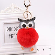 fur pompom owl keychain, view 10 - MRSLM