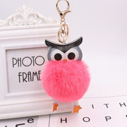 fur pompom owl keychain, view 12 - MRSLM