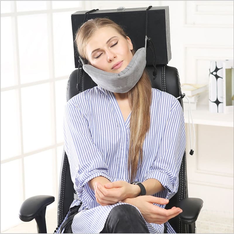 inflatable memory foam travel pillow, view 4 - MRSLM
