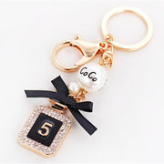 perfume bottle shaped gold keychain - MRSLM