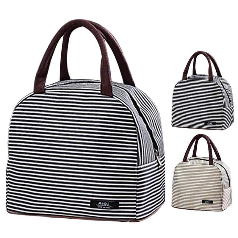 striped cooler lunch bag for kids, view 6 - MRSLM