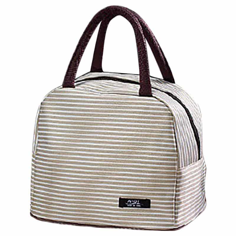 striped cooler lunch bag for kids, view 2 - MRSLM