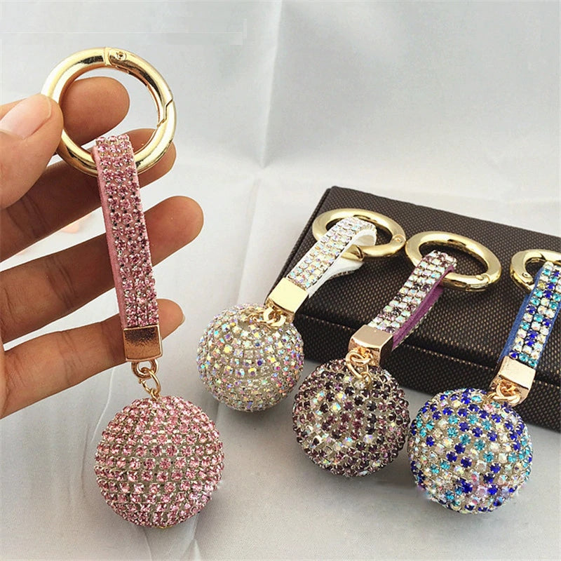 Glitter Keychain with Rhinestones